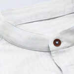 Band collar hemp fabric solid white