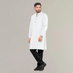 Hemploom White Mandarin Collar Kurta side look