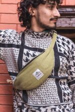 Earth-conscious mustard waist bag