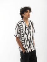 Cannabie Tribal Print Cuban Collar Hemp Shirt