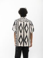 Cannabie Tribal Print Cuban Collar Hemp Shirt