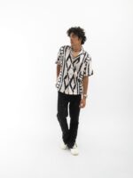 Cannabie Tribal Print Cuban Collar Hemp Shirt