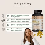 Cannazo India Hemp Seed Oil Softgels 500mg – Omega 3, 6 & 9 + Amino Acids | Plant-Based Fish Oil Alternative for Heart, Brain & Skin Health - Image 2